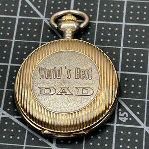 Milan‎ Worlds Best DAD Gold Tone Pocket Watch Day Date Japan Movt MLN194P PC33